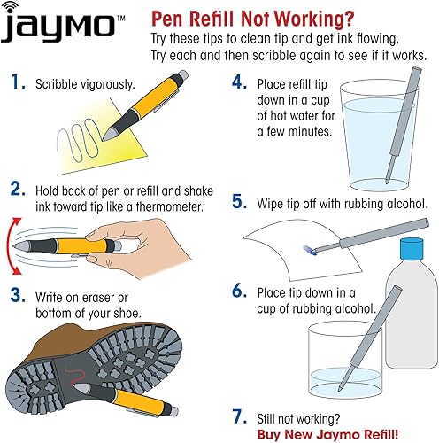 Miniatura 9 de Jaymo Repuesto para Waterman 834254 - Medidas 4.4 pulgadas  4.409 in de largo - Recambio de bolígrafo - 6 negro