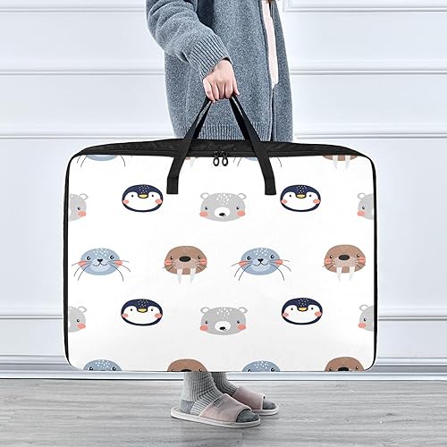 Miniatura 6 de Cute Arctic Animals Comforter Storage Bag Large Blanket Closet Organizers Clothes Storage Bags for KingQueen Comforters, Pillow, Quilt, Bedding