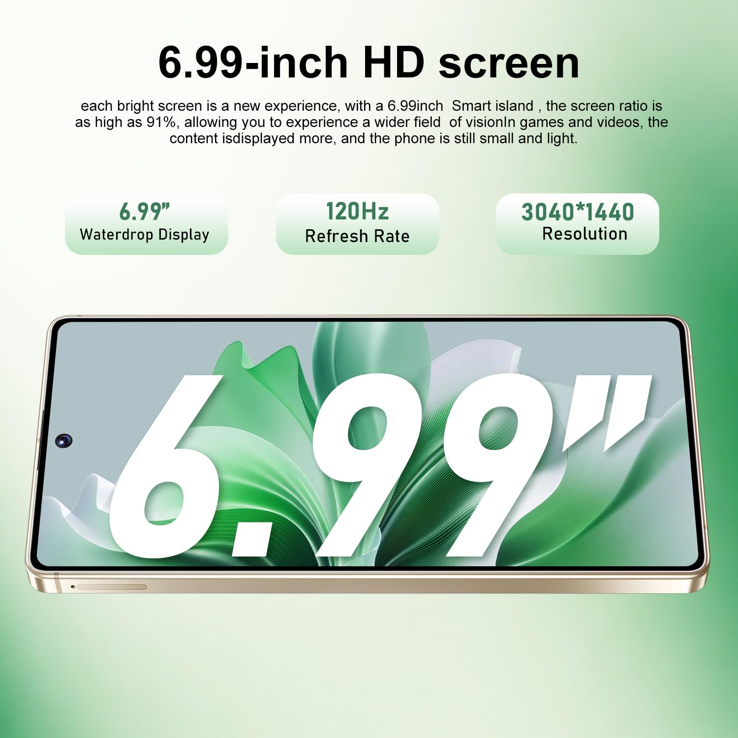 I26 Ultra Unlocked Cell Phone,Built in Pen, Smartphone Battery 7000mAh,6.99" HD Screen Unlocked Phones, 68MP+108MP, 12+512GB 5G The Phone Android 15, Face ID/Fingerprint Lock/GPS (Rose Gold, 12+512) — view 3
