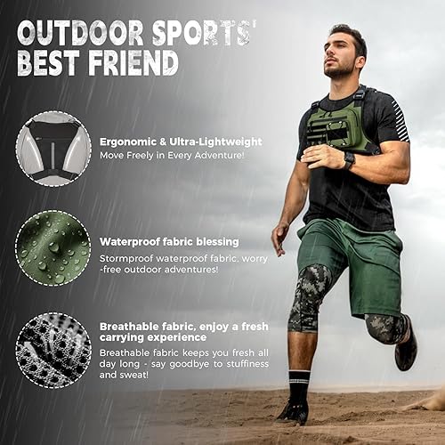 Miniatura 4 de Bolsa de pecho para deportes al aire libre para hombres, chaleco de pecho se adapta a la mayoría de pistolas, mochila ajustable EDC de viaje para