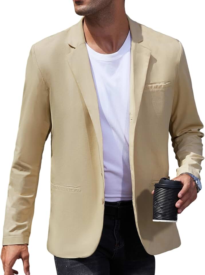 Casaco masculino casual leve de linho blazer esportivo com quatro botões para uso diário