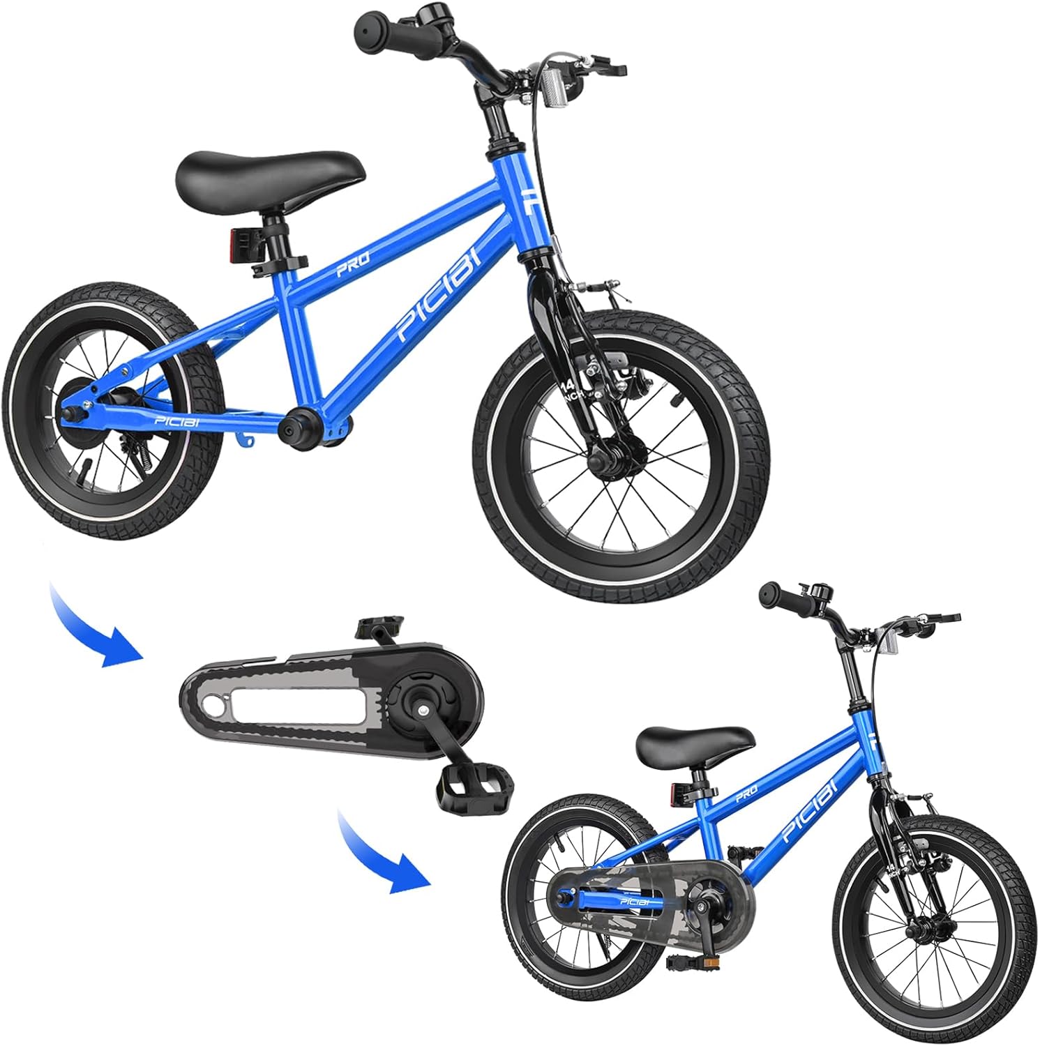 Balance Bike 2 in 1 for Kids 1.5-7 Years Old, Convertible Training Bike with Removable Pedals, Coaster Brake & V-Brake, 12/14/16 Inch Wheels with Durable Off-Road Tires | Learn to Ride in Hours