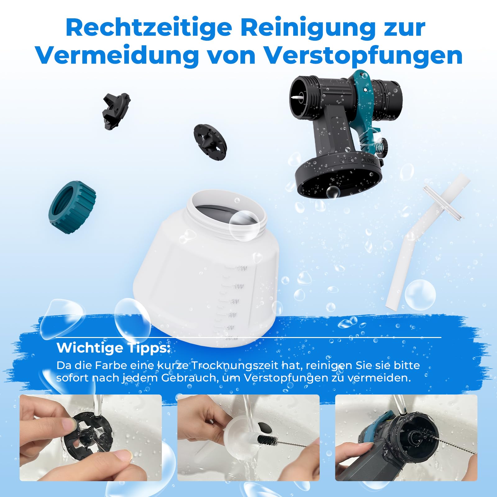 HANSILK Farbsprühsystem 800W Elektrische Spritzpistole