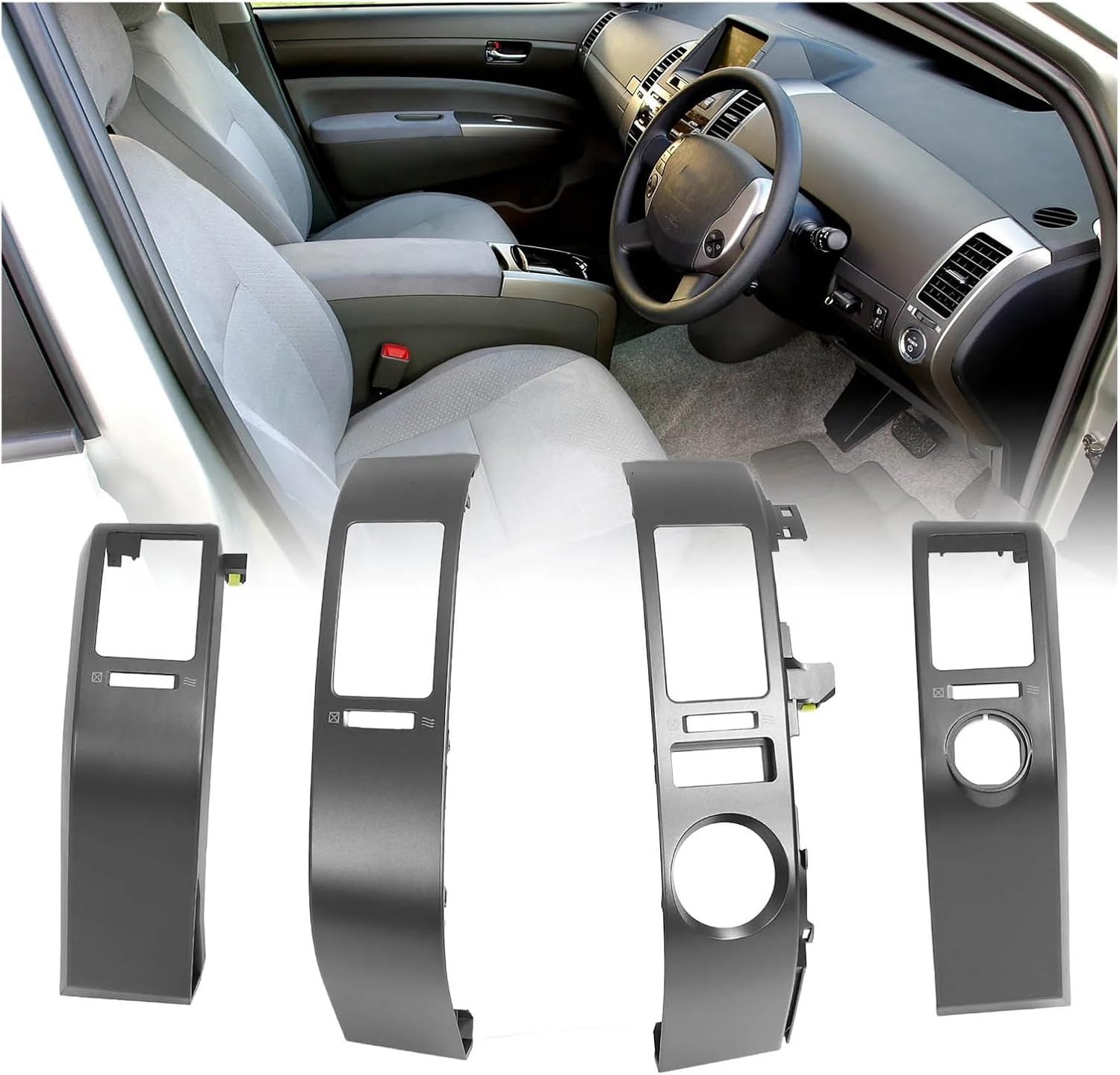 55062‑47010 AC Car Dash Air Vent Cover Trim 55670‑47060 Central Console Air Outlet Frame Plate Panel Compatible For Prius 2004 To 2009