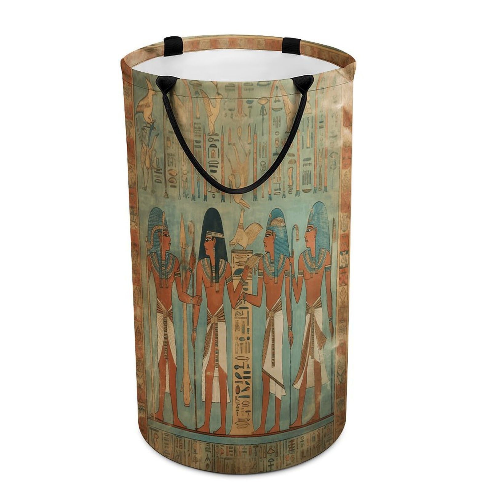 Women in Ancient Egypt Laundry Basket Large Foldable Laundry Hamper with Handles Freestanding Collapsible Clothes Basket Waterproof Portable Dirty Clothes Hamper for Bathroom 86L