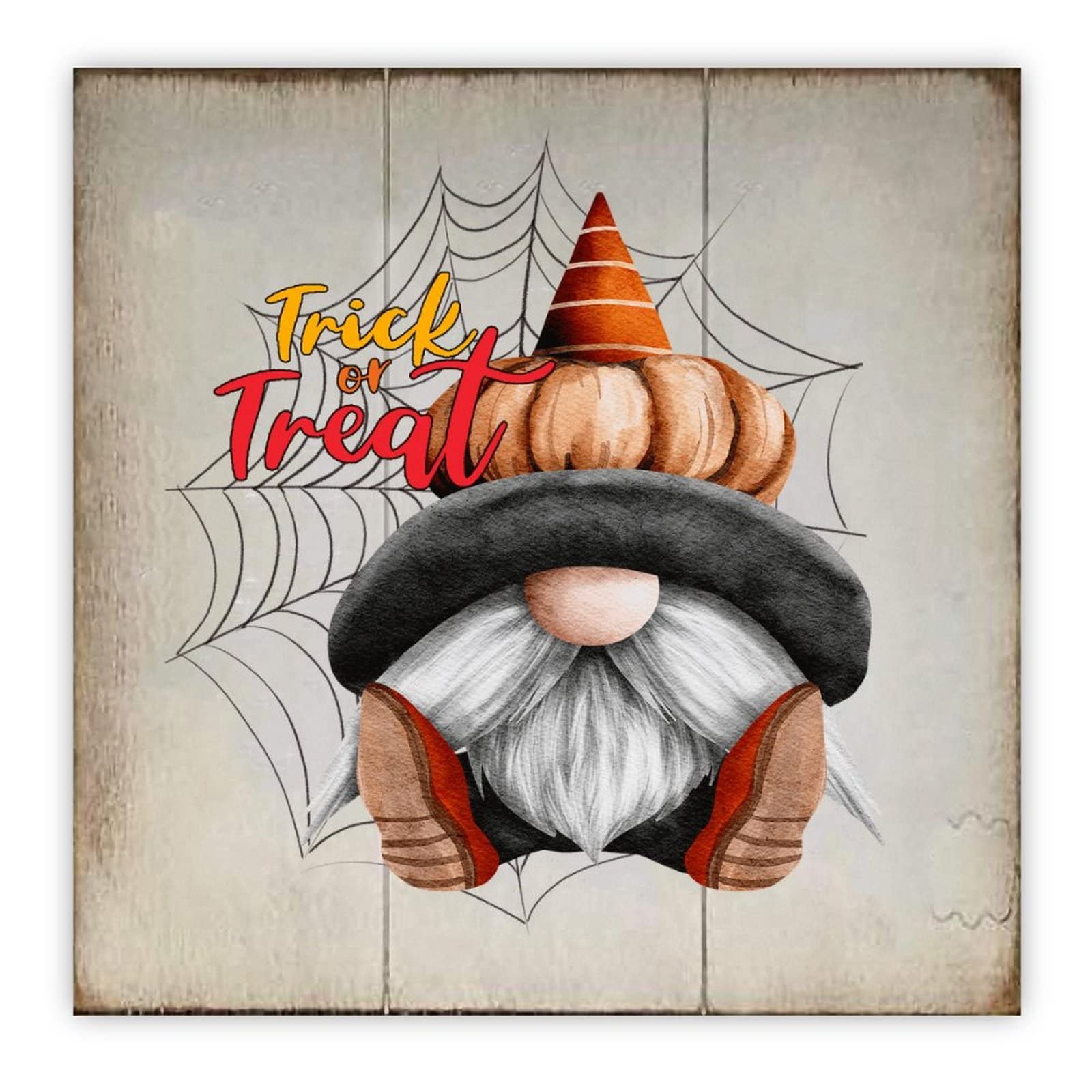 Toile d'araignée à suspendre en bois de style rustique pour décoration Halloween