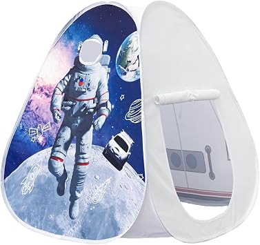 Pop Up Astronaut Tent for Kids Toddlers Rocket Ship Tent for Ages 18M+