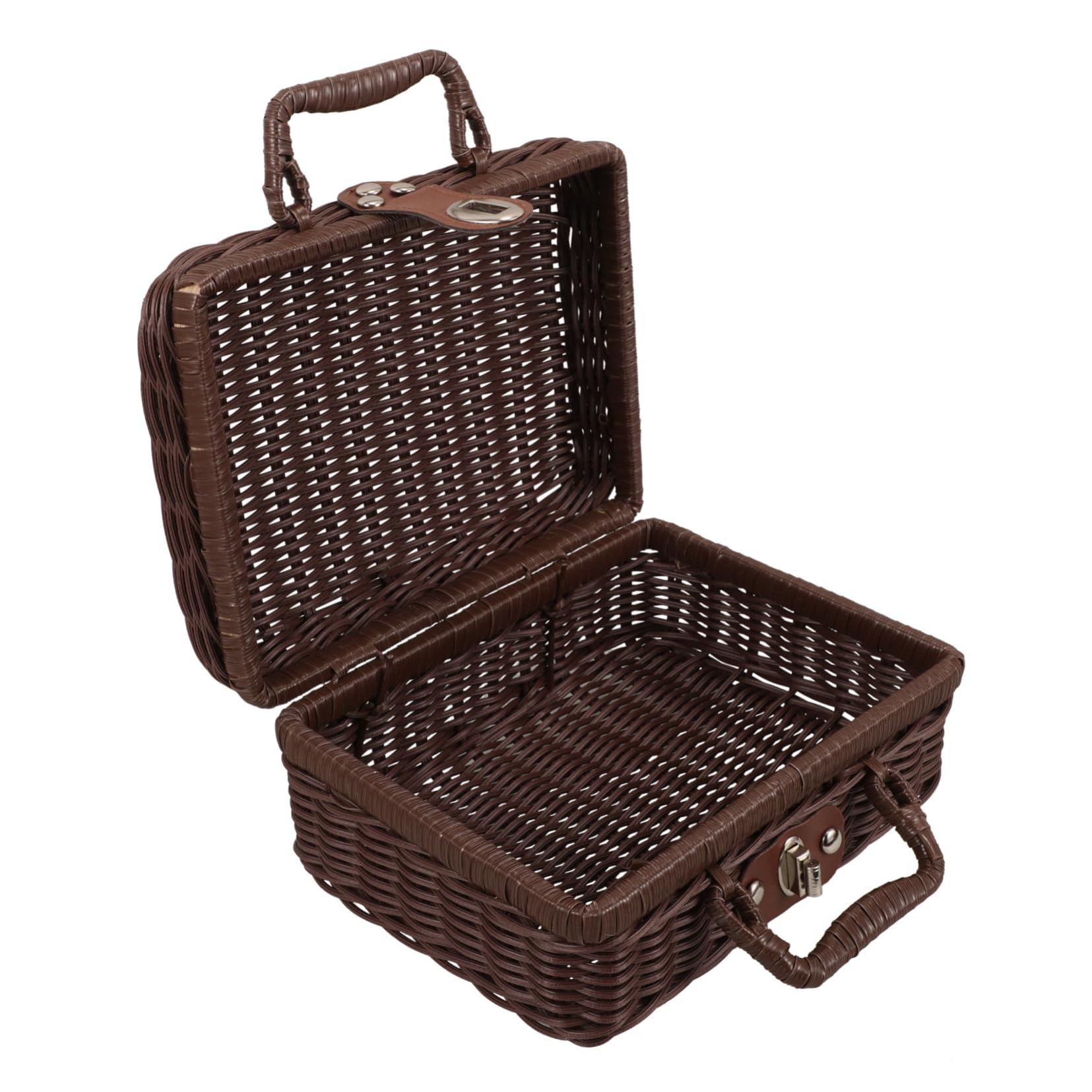 Panier en rotin synthétique rétro pour pique-nique et déco