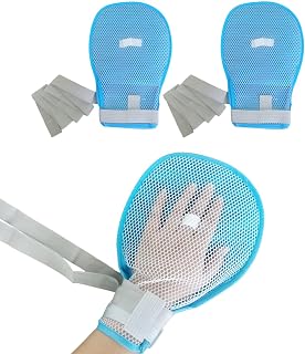 Dementia Restraint Gloves 2 Pack, See-Through Safety Control Anti Scratch Mitts for Elderly, Dementia Products Helpful to Both Wearer and Caregivers