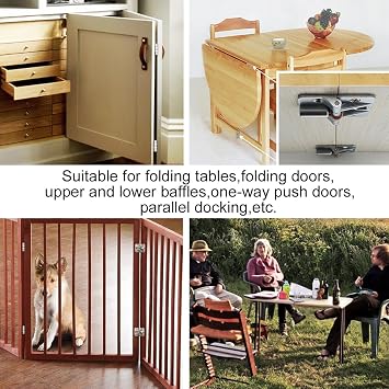 Locking Hinges 180 Degree,Adjustable Small Torque Hinges | 180 Locking Table Hinge for Folding Table Leaf,Suitable for Folding Tables,Bi-folding Doors,etc