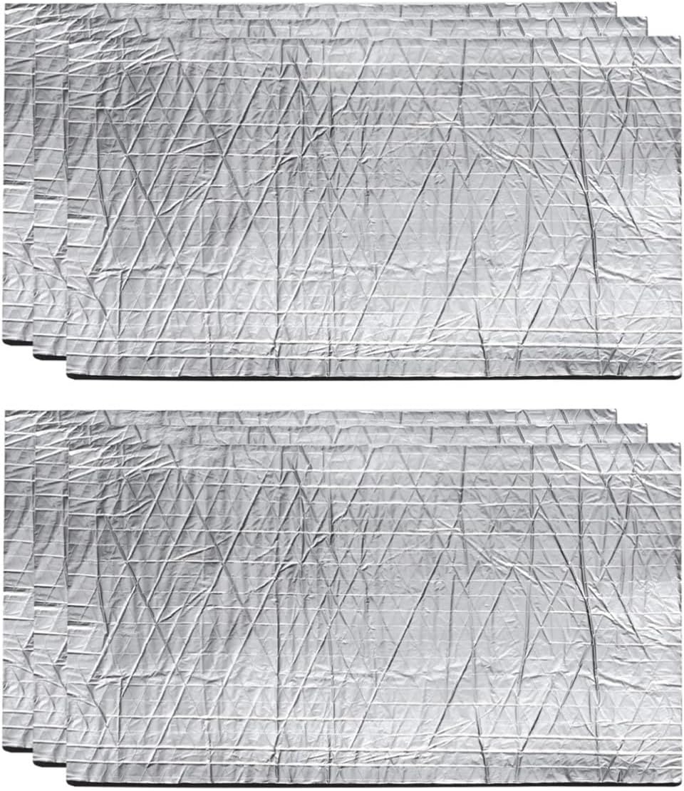 Aluminum Foil Sound Insulation 6 Sheets Black Vehicle Deadener