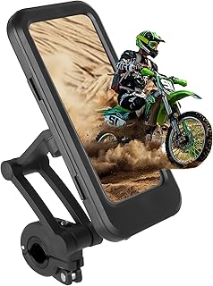 حامل موبايل للموتوسيكل مقاوم للماء بارتفاع قابل للتعديل بحرية ودوران 360 درجة لاي هاتف ذكي 4.7-6.7 بوصة لاستخدام نظام تحديد المواقع GPS، بوليستر، من نوكيا
