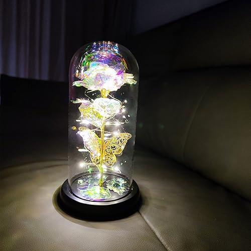 Miniatura 3 de Regalos de rosas para el día de San Valentín para ella, rosas para siempre, decoración de mariposa dorada, regalos de flores para su novia, mamá,