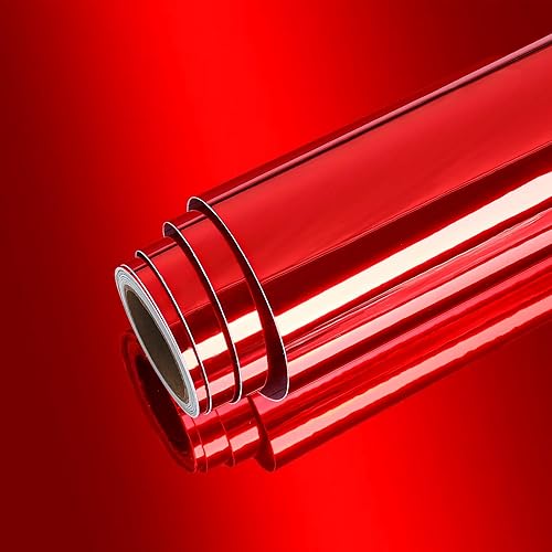 Miniatura 8 de VEELIKE Papel tapiz de vinilo metálico azul brillante de 15.7 x 118 pulgadas, despegar y pegar, no es de vidrio, espejo azul reflectante, rollo de