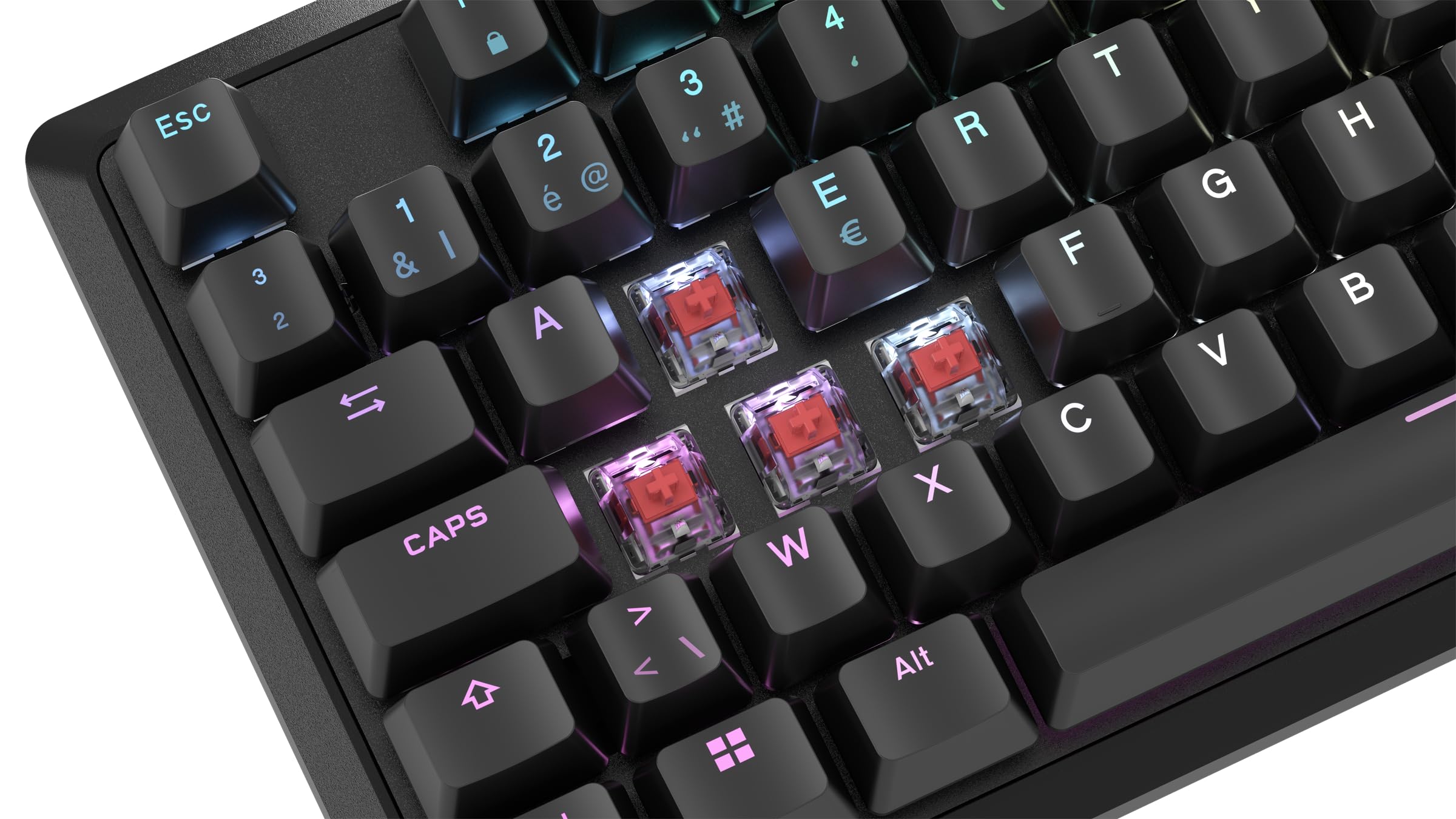 Corsair K70 RGB Core Mechanical Keyboard do gier - RGB LED Backlit - Corsair LineairRed - BE Azerty - Zwart (PC/Mac/Xbox/PlayStation)