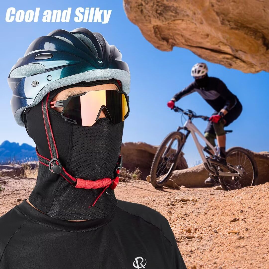 ROTTO Pasamontañas Refrescante Balaclava de Seda para Motociclismo Ciclismo Pesca para Hombre Mujer Protección Solar