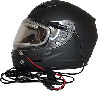 VEGA Helmets V-Star Snowmobile Helmet with Electric Heated Shield (9ft Silver Coated Heavy Duty RCA Jack Cord, Breath Deflector, Thin Balaclava Included)
