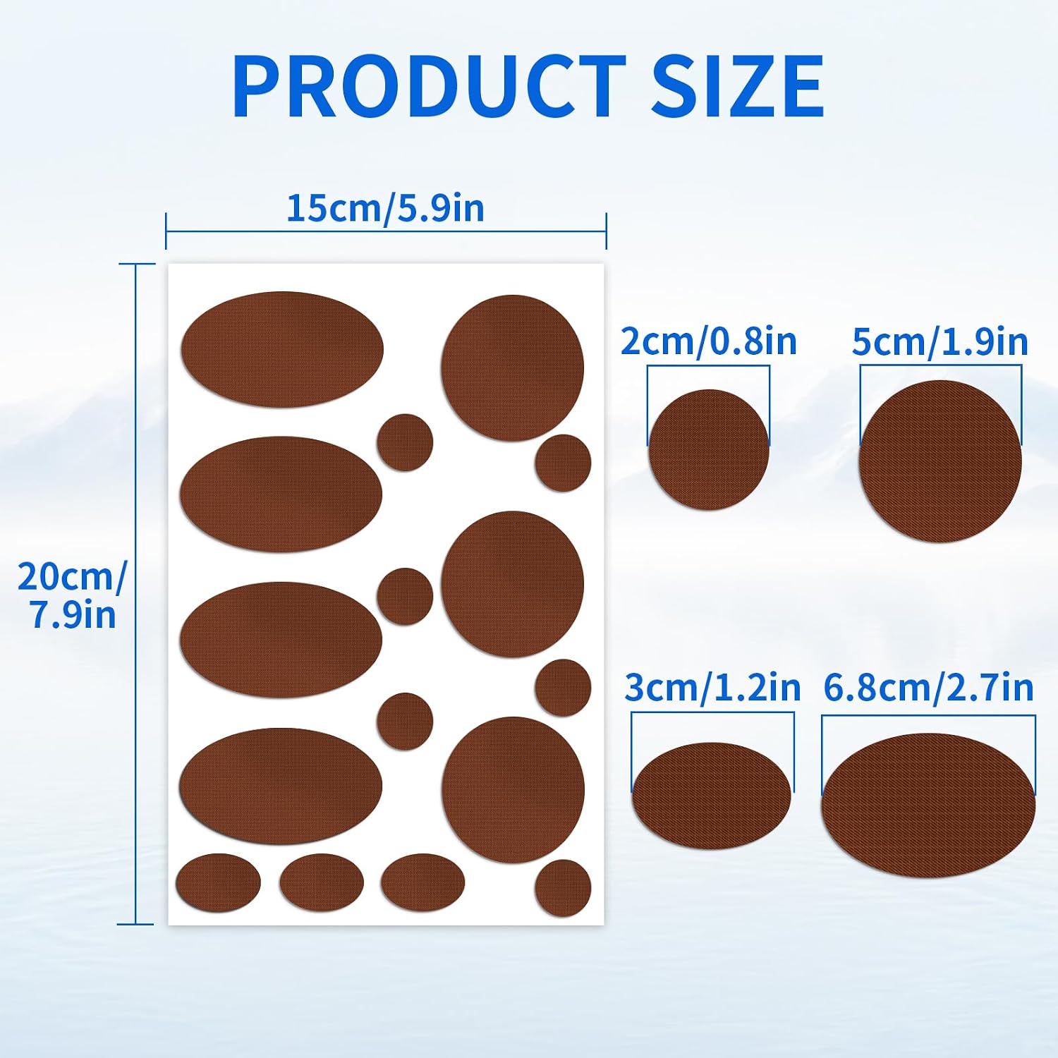 48Pcs Self-Adhesive Fabric Repair Patches, Waterproof Nylon Tent Repair Kit, Heavy Duty No-Sew Gear Tape for Down Jacket, Sleeping Bag, Clothes, Instant Fix, Light Coffee image 5
