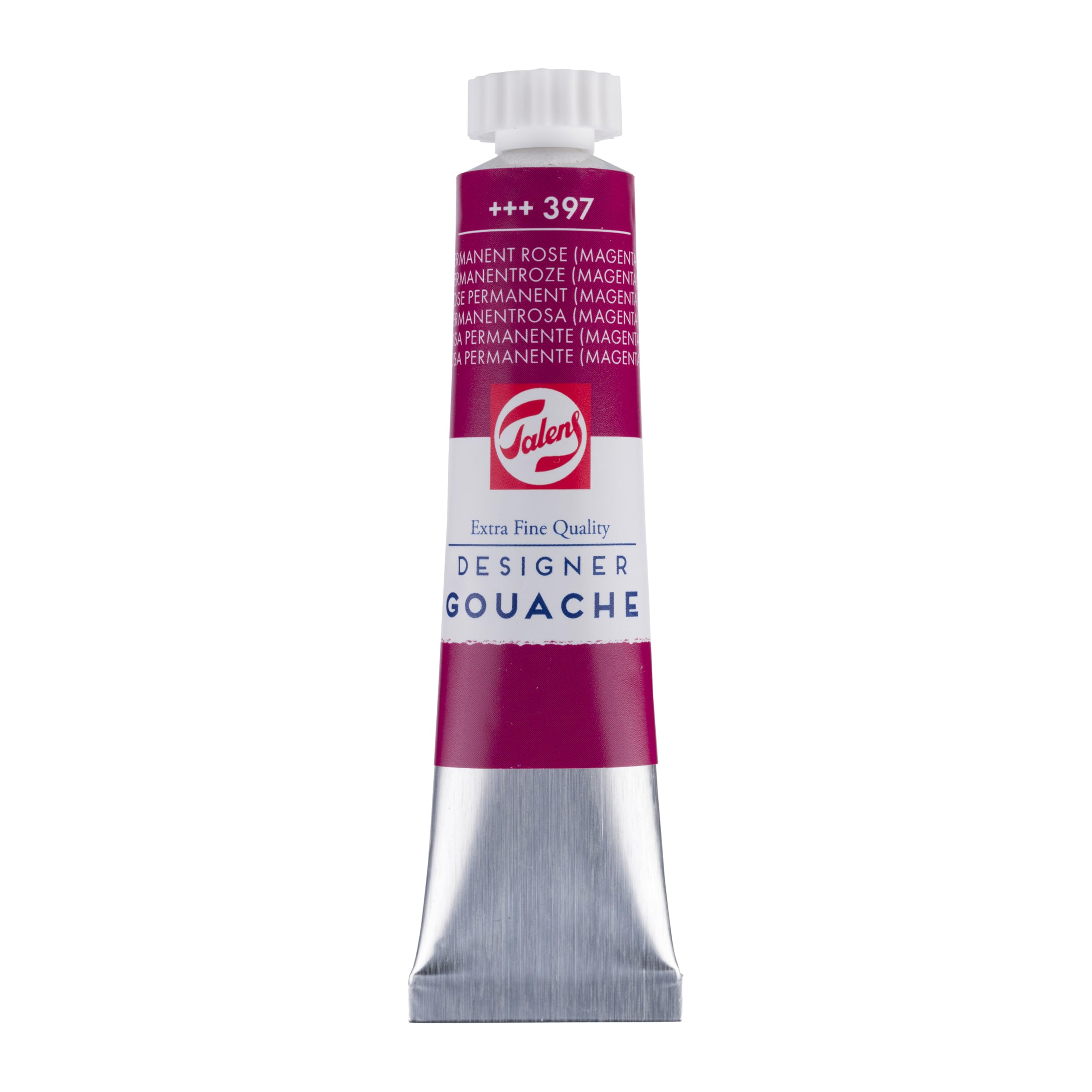 Talens Permanent Rose (Magenta) Gouache Extra Fine Quality - Permanent Rose Magenta 397-20 Ml Tube - Highly Pigmented Matt Finish Paint