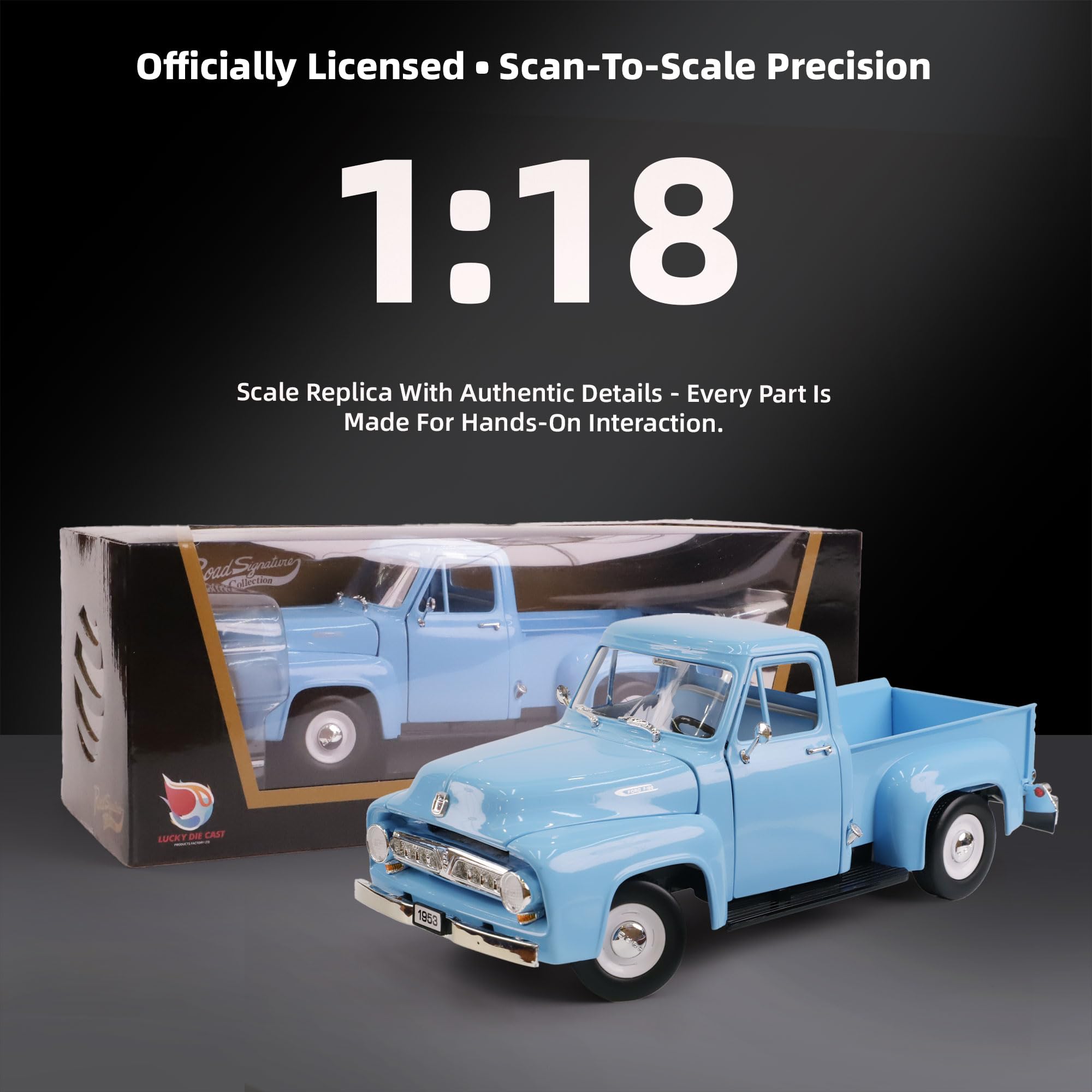 Amazon | LUCKY DIE CAST 1953 フォード F-100 ピックアップトラック 1