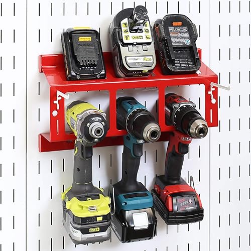 Miniatura 9 de Wall Control Soporte para taladro de almacenamiento de herramientas eléctricas  Taladro de impacto compacto a batería, organizador de tablero de