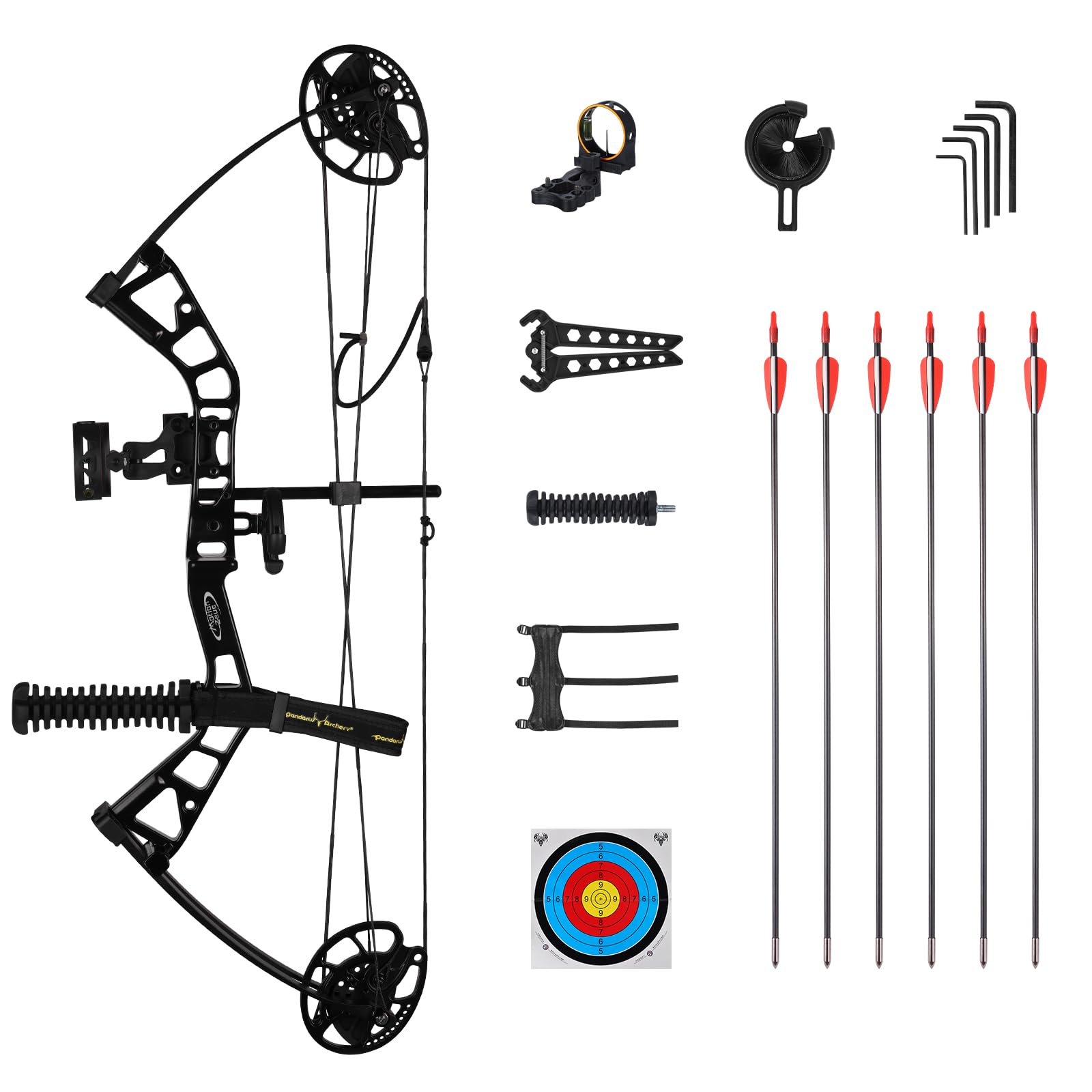 Junior Compounnd Bow Set for Youth & Kids,Beginners and Women Bow Draw Length 16"-28",Draw Weight 10-40Lbs,290fps，Adjustable