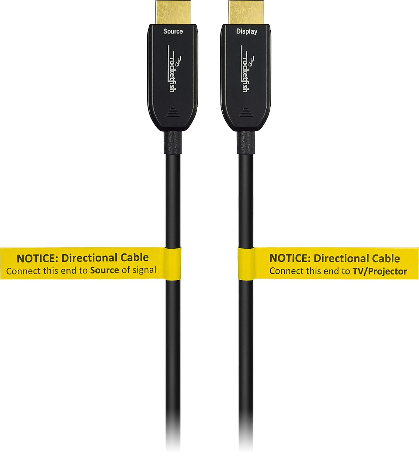 Rocketfish™ - 100' 4K UltraHD/HDR in-Wall Rated Active Fiber Optical HDMI Cable - Black