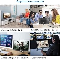 HTNZIR 15,6" Hordozható Monitor Full HD 1920x1080 Felbontással, 99% sRGB, Beépített Hangszórókkal, HDMI/VGA/BNC/AV/USB Csatlakozókkal, VESA - black 4
