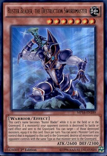 Yu-Gi-Oh! Buster Blader, el Destructor amo de la espada MP16-EN189 mega paquete 2016, primera edición.