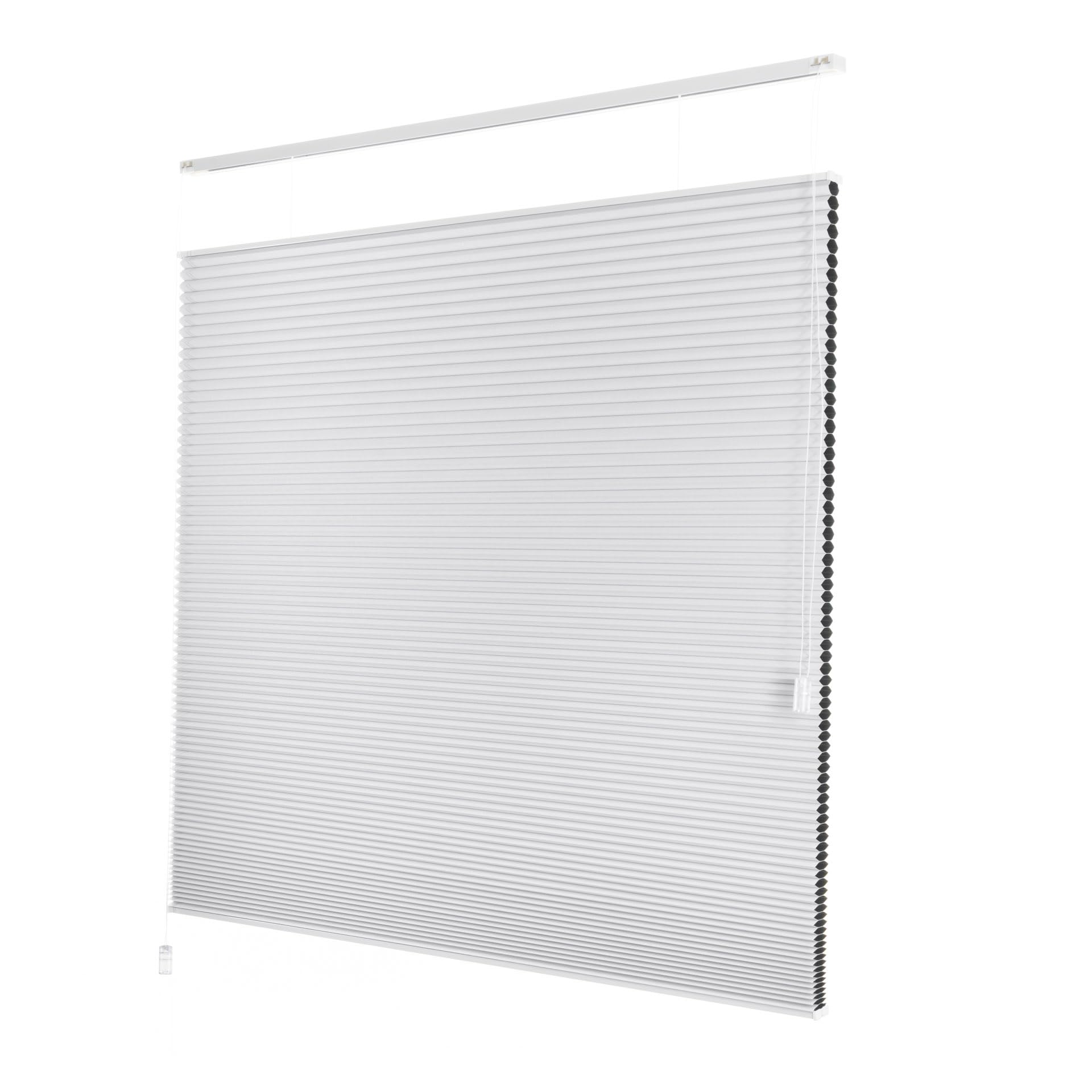 Plissee - Verdunkelnd - Weiß - 40 cm x 250 cm (BxH) - Plissee ohne Bohren - Sonnenschutz für Fenster und Tür - Plissee Rollo - Plissee Fenster und Tür