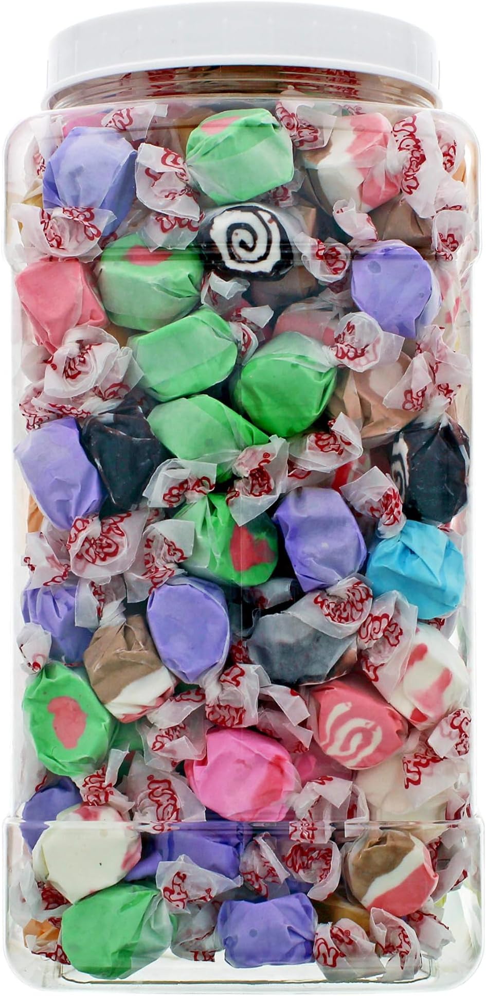 Taffy Town Salt Water Taffy - 15 Flavors of Saltwater Taffies in Gift Ready Reusable Square Grip Jar (15 Flavor Mix, X-Large)