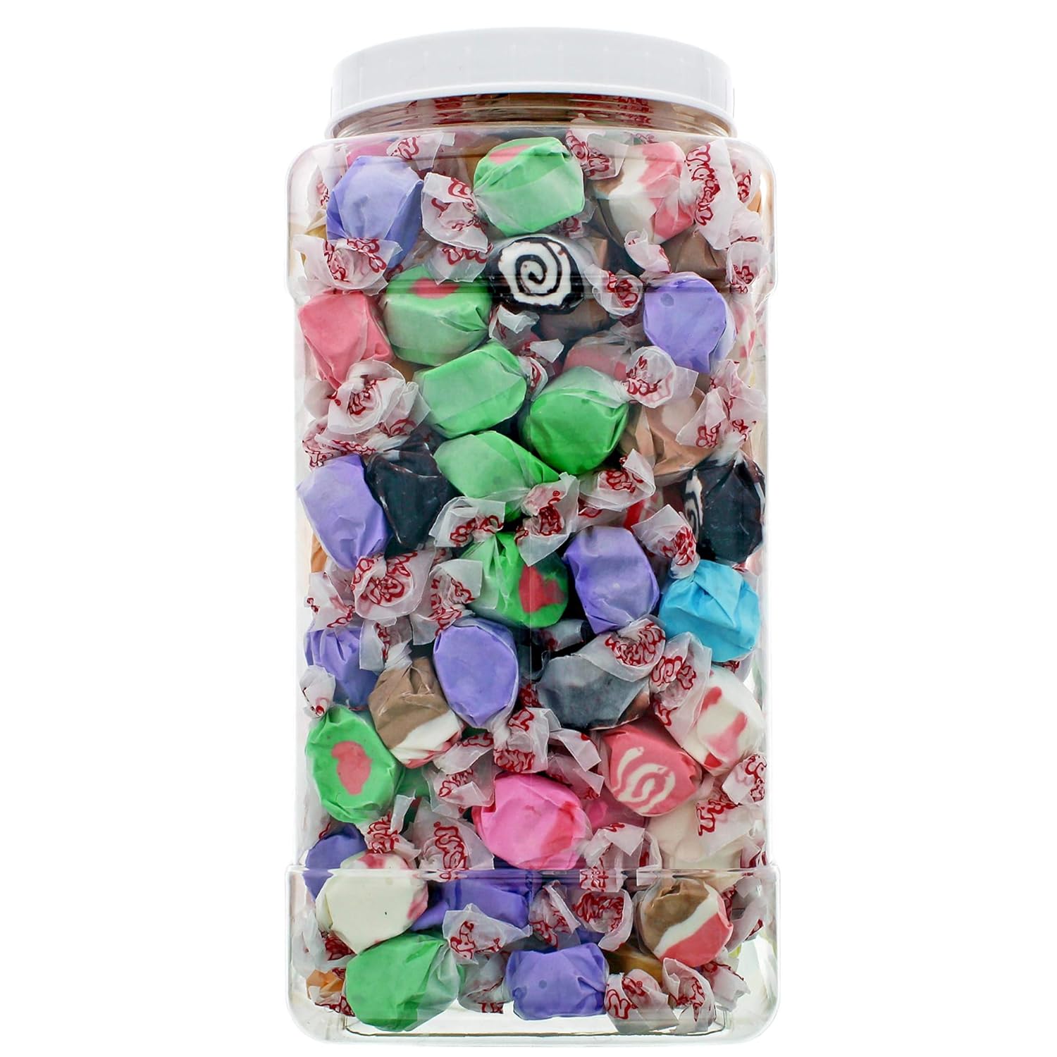 Taffy Town Salt Water Taffy - 15 Flavors of Saltwater Taffies in Gift Ready Reusable Square Grip Jar (15 Flavor Mix, X-Large)