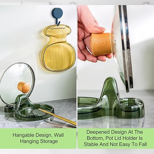 Miniatura 3 de 2 espátulas de cocina multifuncionales, soporte versátil para tapa de olla, soporte de cuchara de plástico de grado alimenticio para múltiples