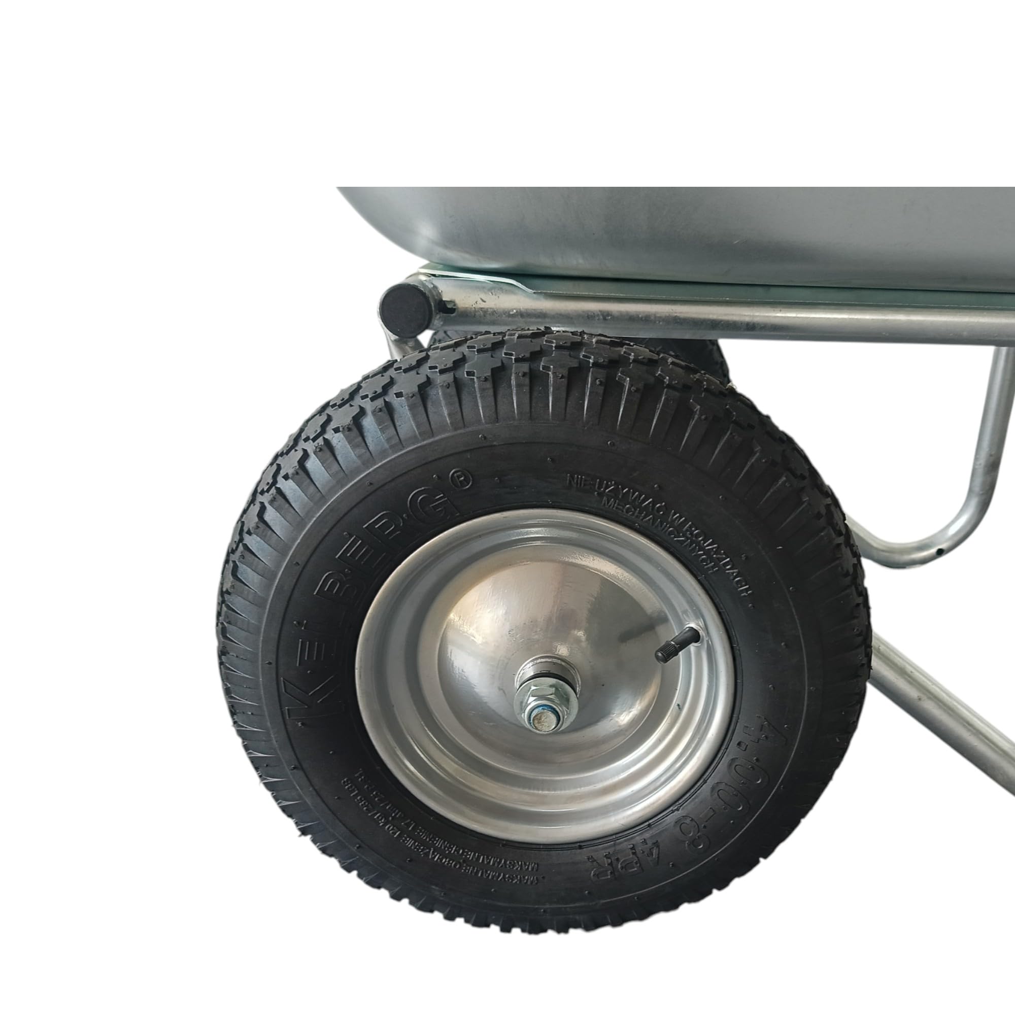 Schubkarre Kippkarre Agro 200L bis 250kg Luftreifen mit Stahlfelge verzinkt kippbare Schubkarre 200 Liter Garten Bauschubkarre Gartenschubkarre Kipp japaner 2-Rad 400-8 Silber 4PR Luft