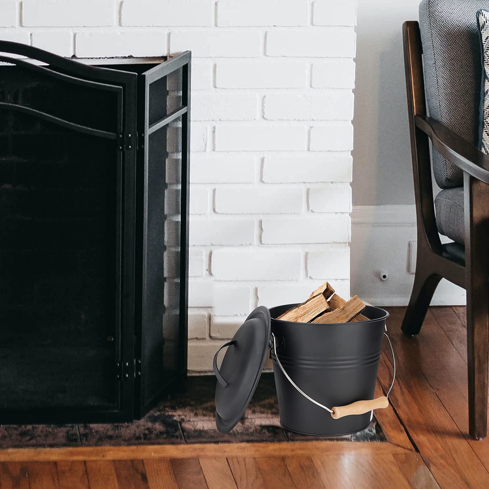 Buy Mini Ash Bucket with Lid, 1.5Gallon Pail with Shovel and Hand