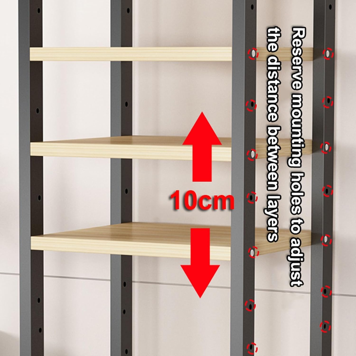 Multi-Function Open Storage Rack, 8-Tier AV Component Media Stand CD Player Stand Stereo Cabinet Movable Audio Tower With Height Adjustable Wooden Shelf for Home/Office/Theater ( Color : B , Size : 60