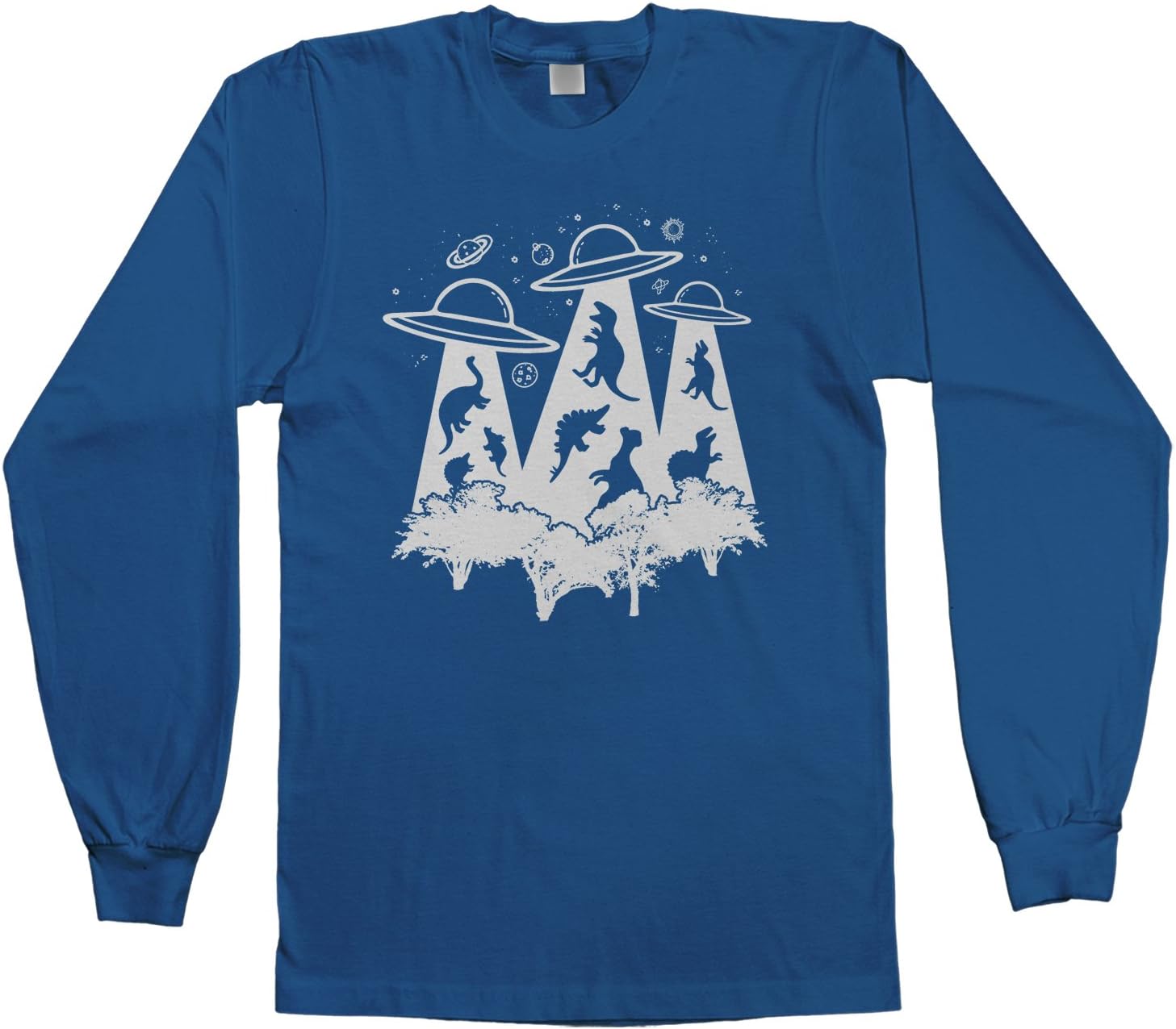 Threadrock Kids Dinosaur Alien Abduction Youth Long Sleeve T-Shirt