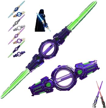 Light-up Toy Sword, Light-up Sword, Extendable, Rotating, Sound Effects, Double-edged Light Sword, LED Lighting, Cool Lighting, Laser Sword, New Fire Spin Sword, For Boys, Gift Purple