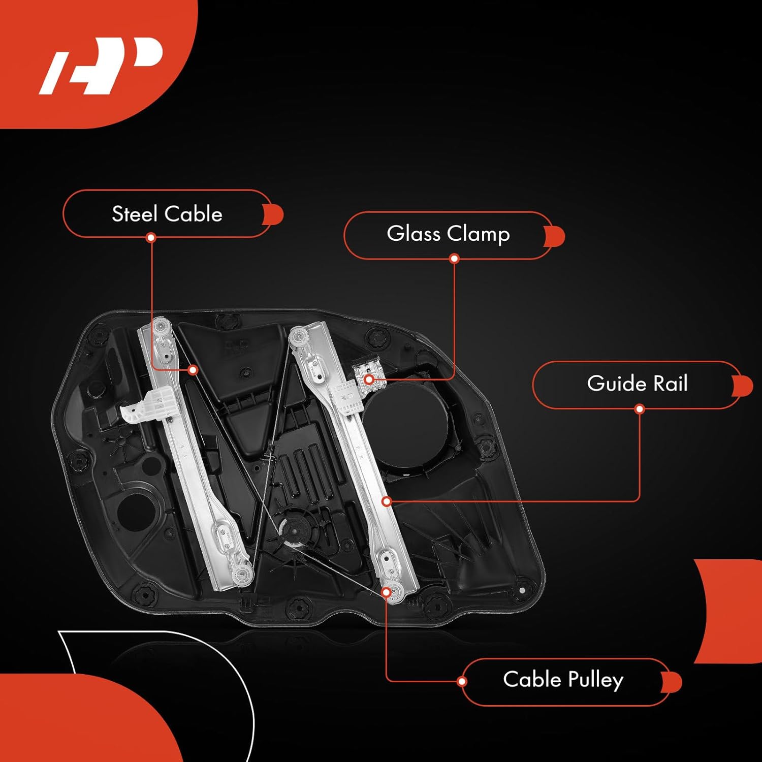 A-Premium Electric Power Window Regulator Without Motor Compatible with Kia Optima 2014-2015, Front Right Passenger Side