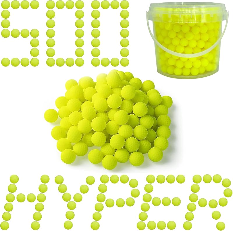 500 Rounds Refill Pack Balls Ammo for Nerf Hyper Blaster Series Stock Up Hyper Games(Bucket)