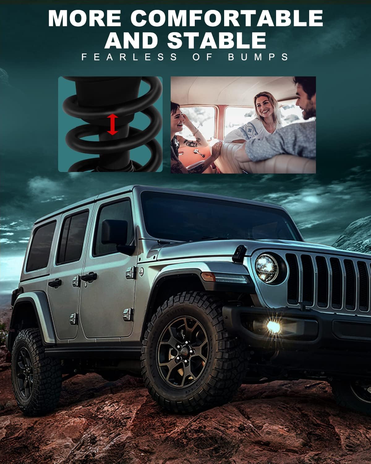 AUTOMUTO Complete Strut Spring Assemblies Front and Rear Pair Shock Absorber for Chevrolet Avalanche, Suburban 1500, Tahoe, GMC Yukon, Yukon XL 1500 RWD