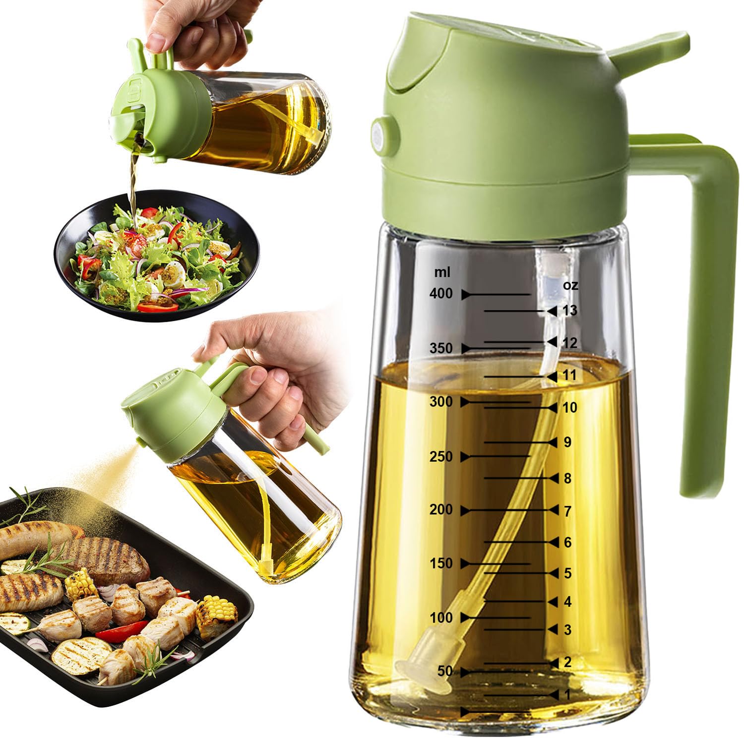 TrendPlain 16オンス/470ml オイルスプレー 料理用 - 2イン…