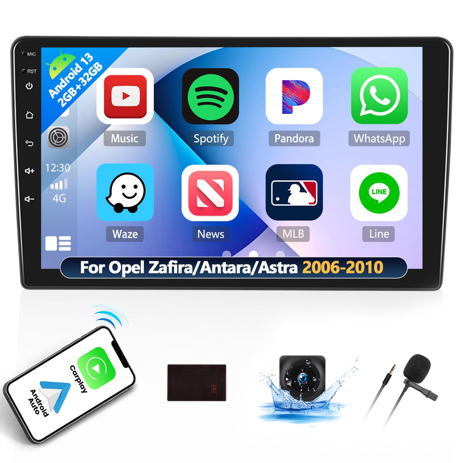 Autoradio Android Auto/Apple CarPlay Sans Fil Pour Opel - Écran 7 Pouces - Bluetooth 5.0 - RDS