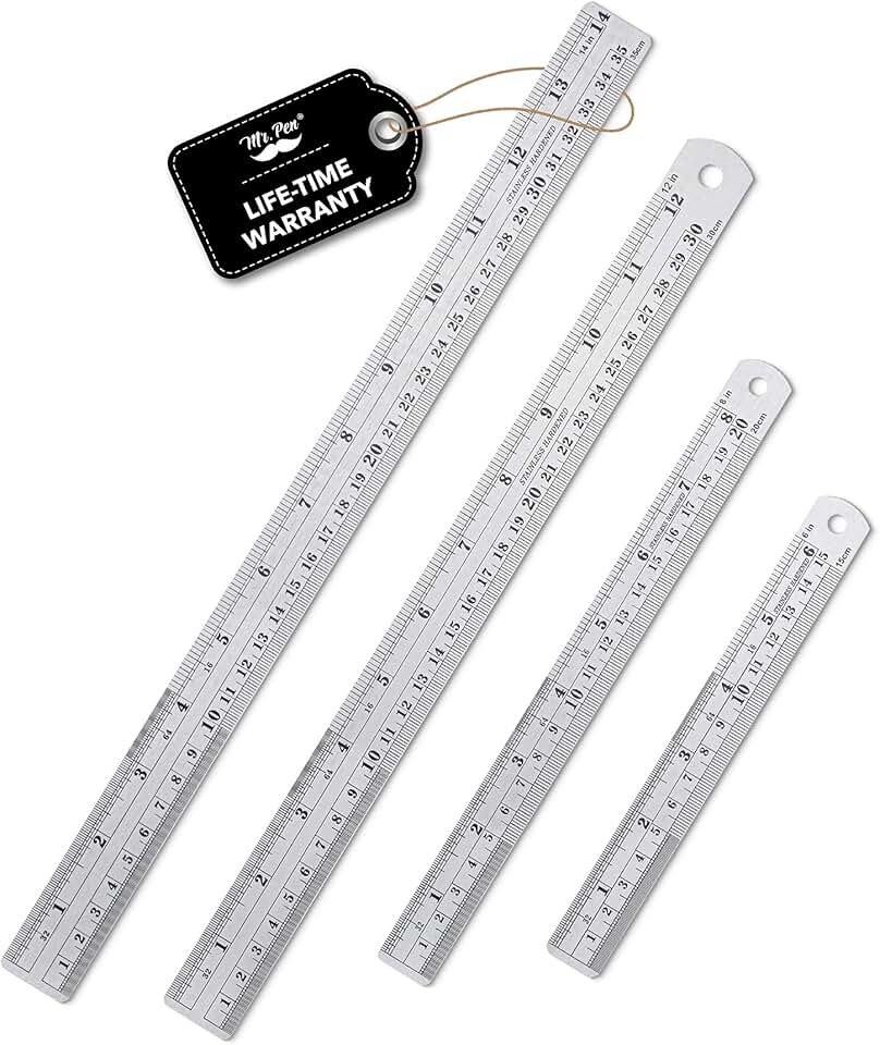 Steel rulers pack of 4