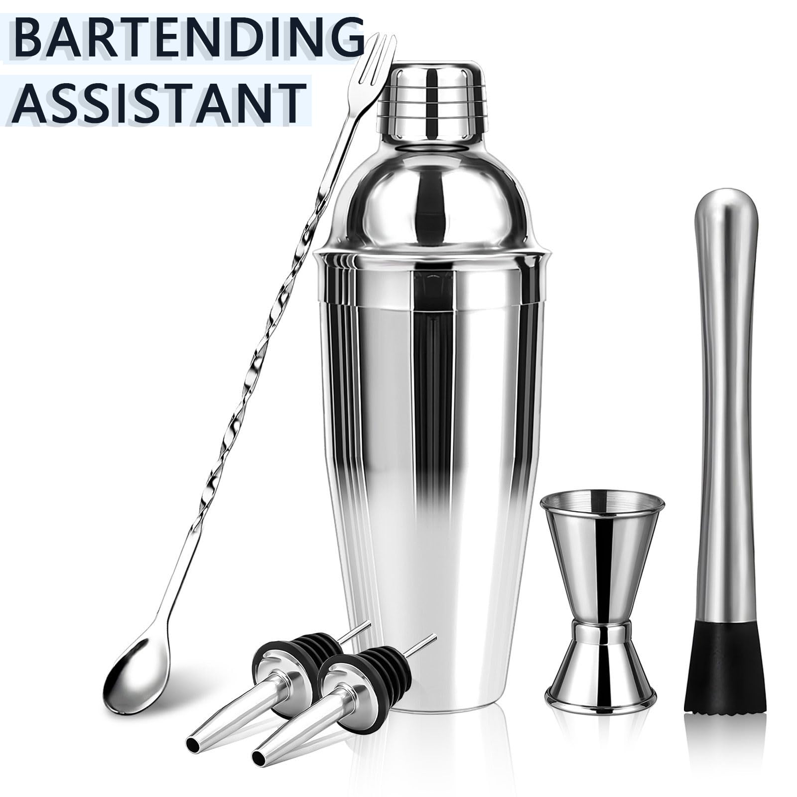 Coctelera de Acero Inoxidable 30 piezas Coctelera para Cócteles Kit Con Soporte acrílico Kit Cocktail de Barman Accesorios Profesional Cóctel Recetas para Mezclar Bebidas,Barra,hogar,Fiestas