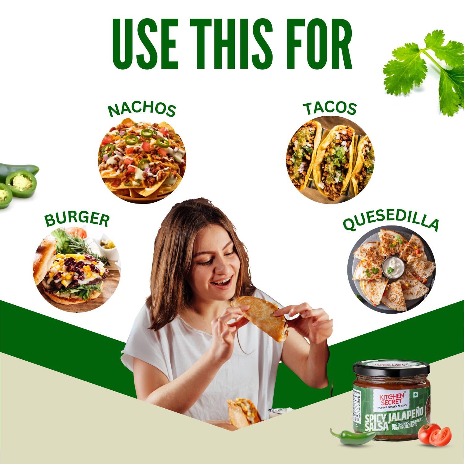 Kitchen Secret Jalapeno Salsa 300gm - Fresh Jalapeno & Chilli Flavour - No Preservatives - Ideal Salsa Dip Sauce for Nachos - Perfect for Parties & Snacks - Enjoy with Chips & Tacos - Image 5 thumbnail
