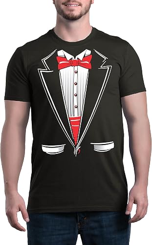 Shop4Ever Classic Tuxedo T-Shirt Party Costume Shirts