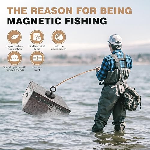 Vista 54 de Neosmuk Imán de pesca negro, imán de 2 pulgadas, 350 libras + imanes fuertes resistentes para removedor, imanes de neodimio de alta potencia