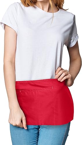 Miniatura 5 de Dalix - Delantales de cintura para restaurante comercial, de polialgodón (3 bolsillos)