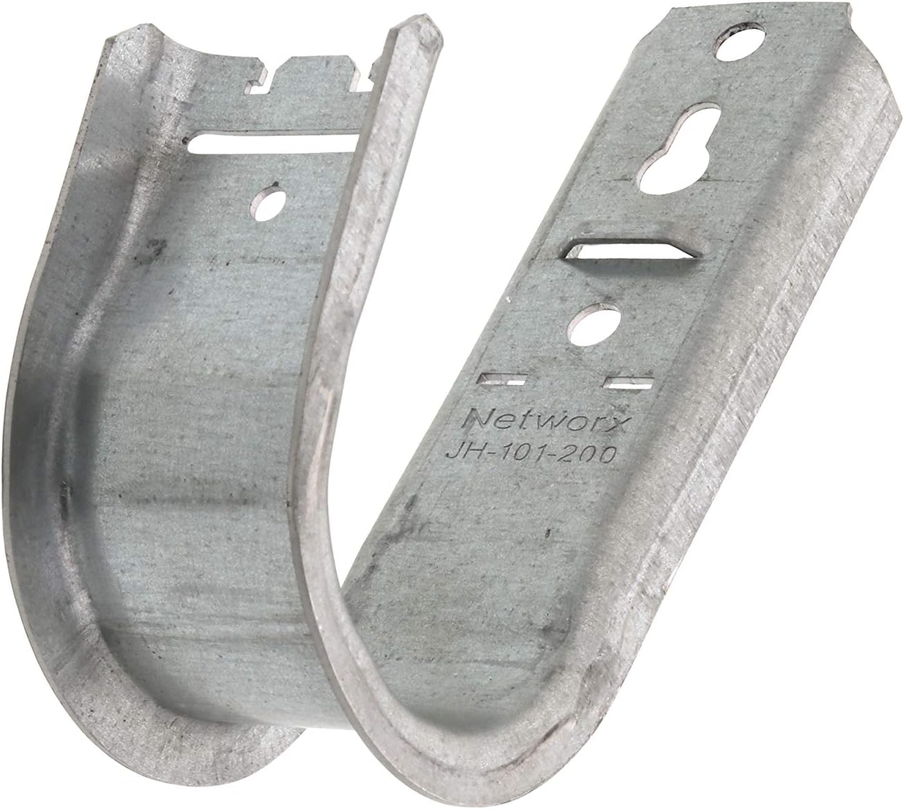 Networx 2" Wall Mount Galvanized Steel Cable Support J Hook with Retainer Clips - 25 Pack